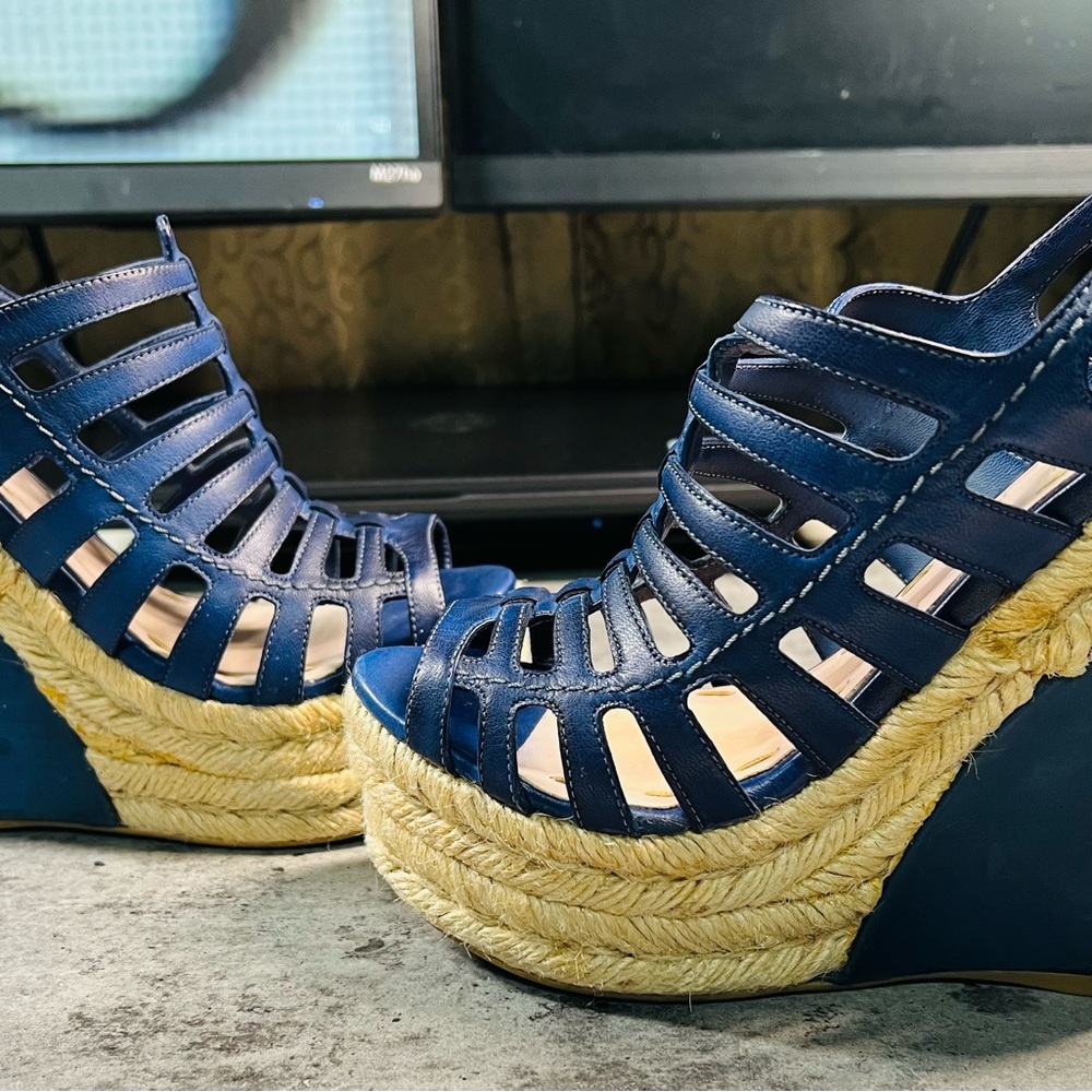 Miu Miu Platform Wedge Sandals